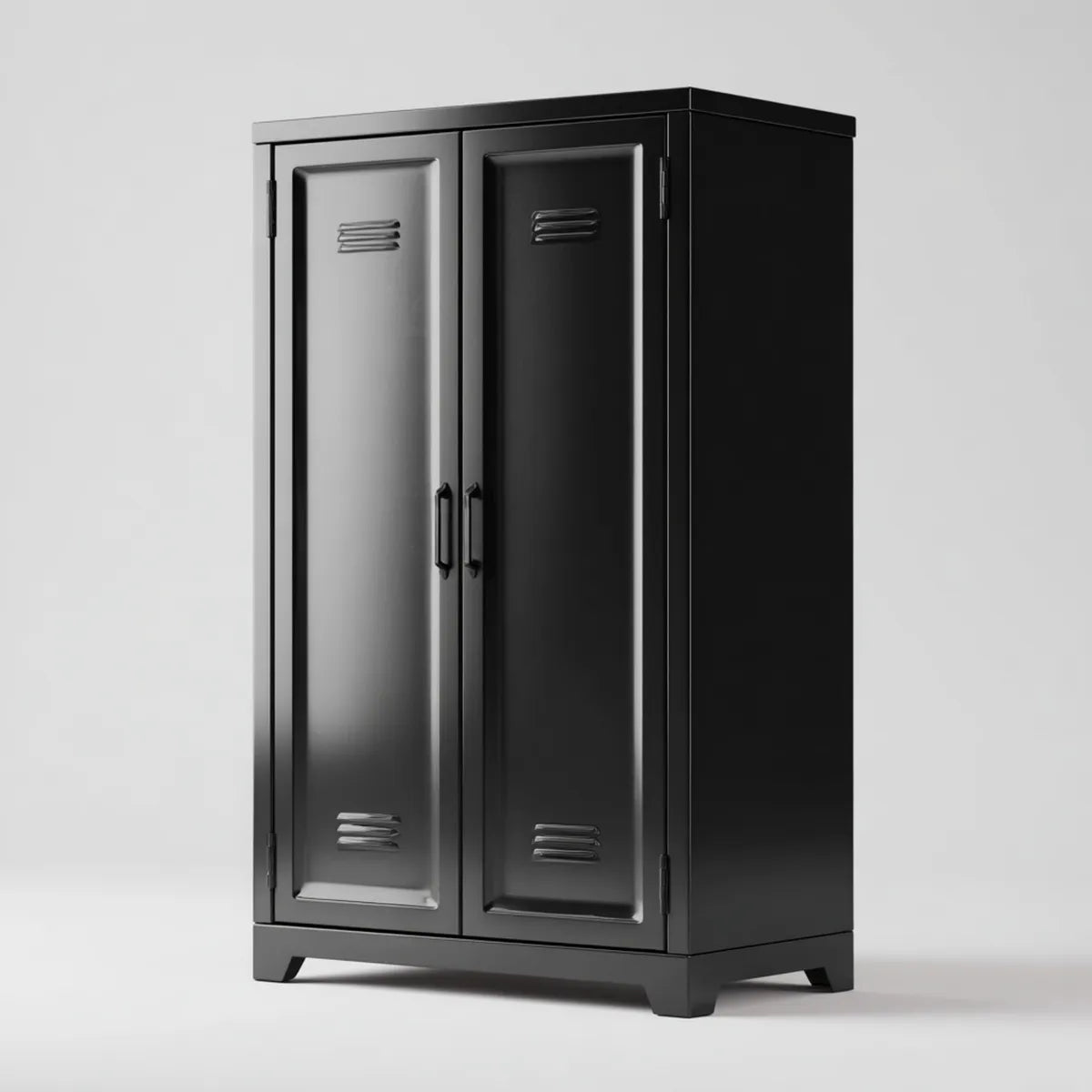 Armoire vestiaire 2 portes noire en acier rectangulaire 80 x 40 x 180 cm