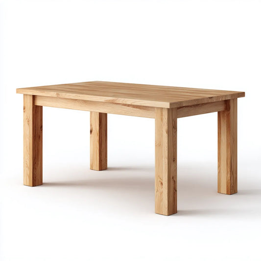 Table à manger rectangulaire en chêne massif naturel 160 x 90 x 75 cm