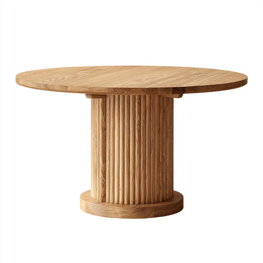 Table à manger ronde naturel Ø 120 cm en chêne massif