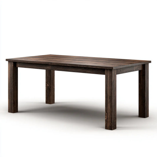 Table à manger rectangulaire brun foncé 180 x 90 x 75 cm en pin massif