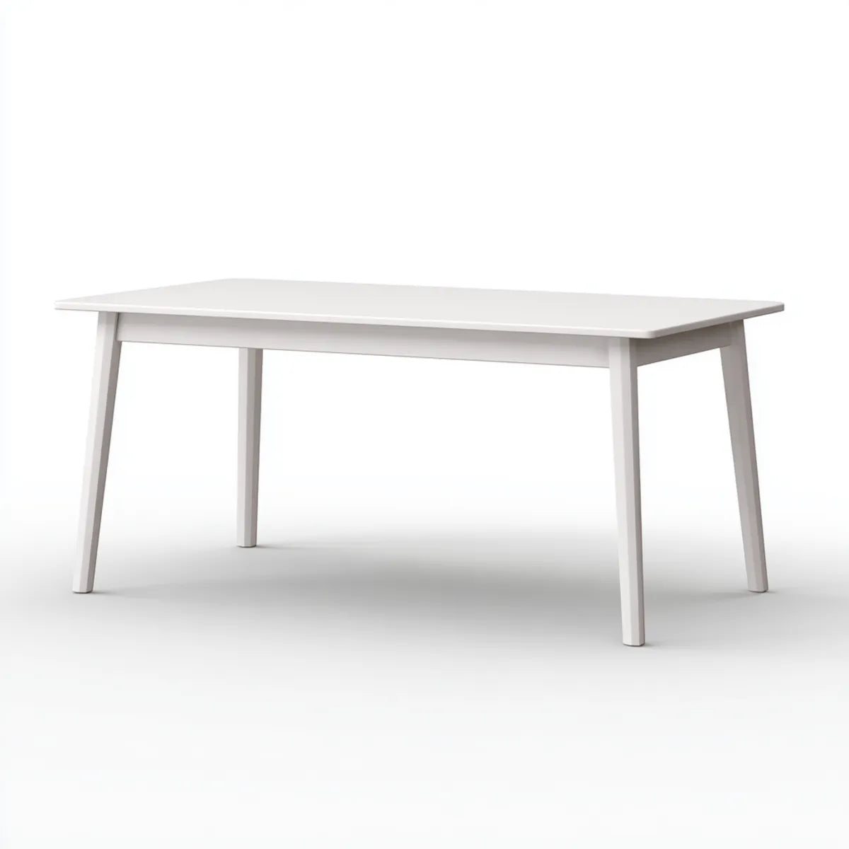Table à manger rectangulaire blanche 120 x 75 x 75 cm en MDF et bois massif