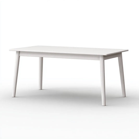 Table à manger rectangulaire blanche 120 x 75 x 75 cm en MDF et bois massif