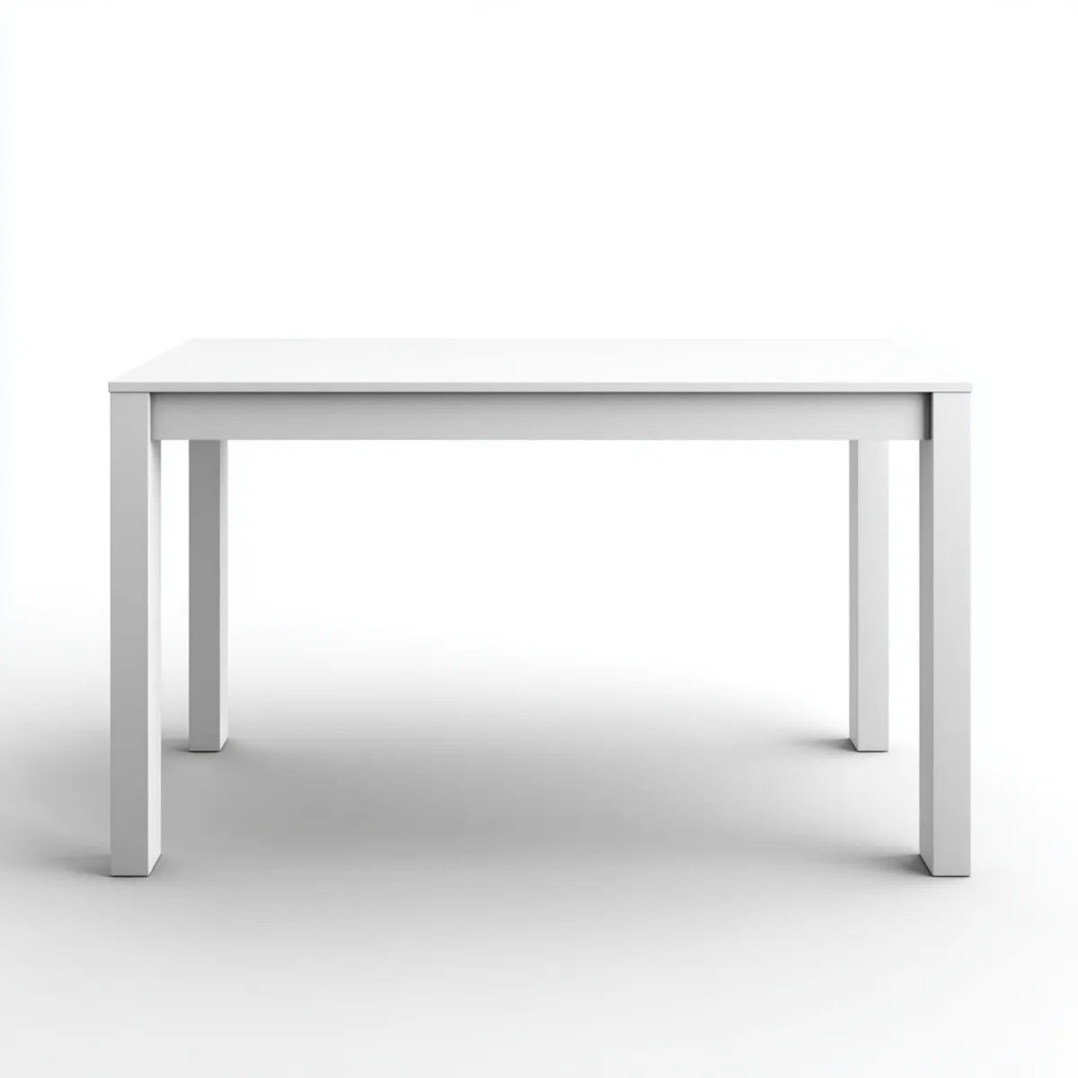 Table à manger rectangulaire blanche 120 x 75 x 74 cm en panneaux de particules mélaminés